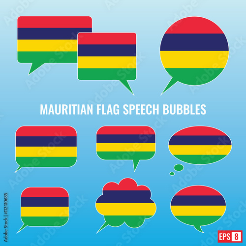 Mauritian Flag Speech Bubbles
