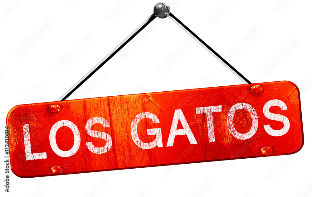 los gatos, 3D rendering, a red hanging sign los gatos, 3D rendering, a red hanging sign