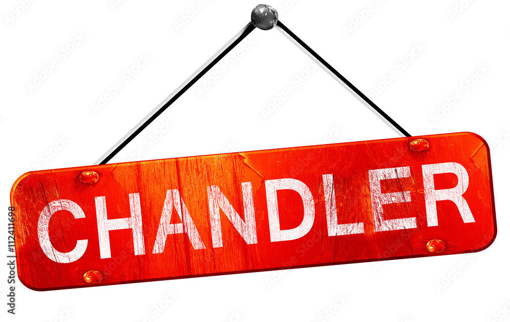 chandler, 3D rendering, a red hanging sign chandler, 3D rendering, a red hanging sign