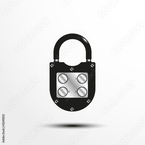 The padlock. Vector illustration.
