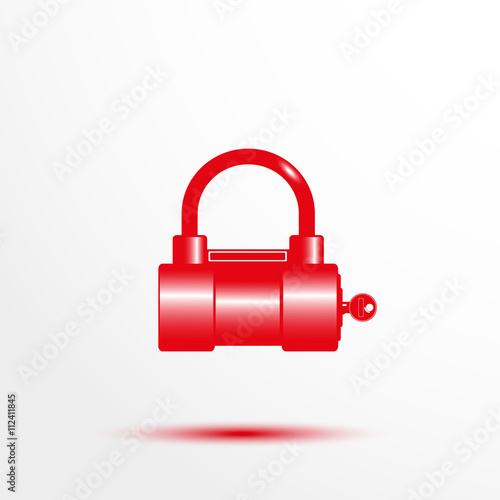 The padlock. Vector illustration.