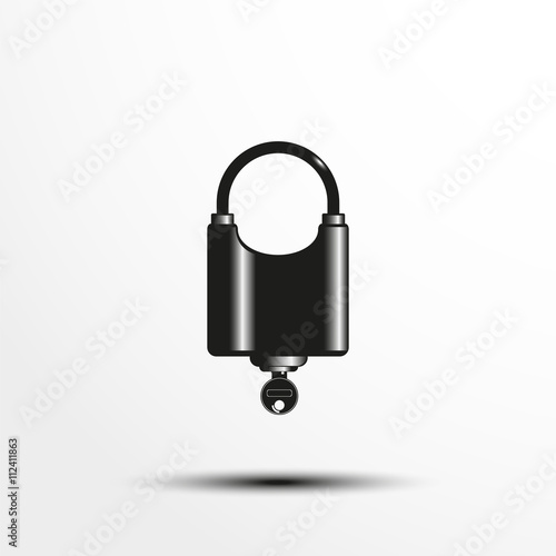 The padlock. Vector illustration.