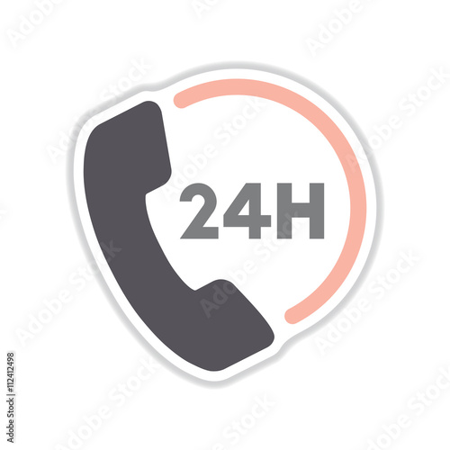 paper sticker on white background hotline