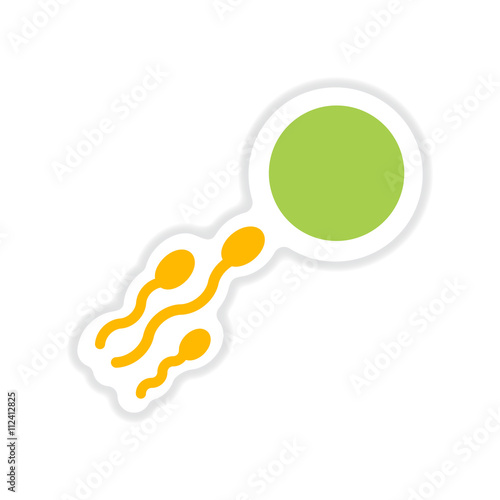 paper sticker on white background sperm egg