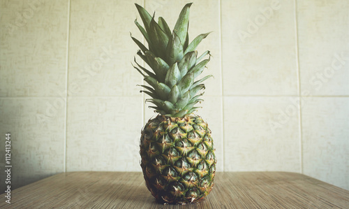 Fresh ripe pineapple on the table