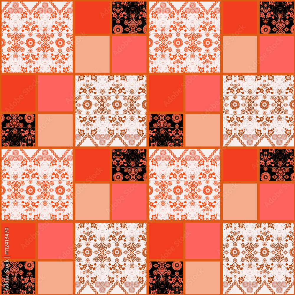 Patchwork seamless pattern lace design background