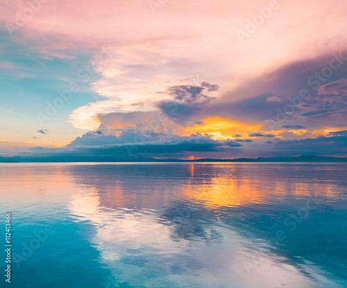 Philippines, tropical sea background sunset