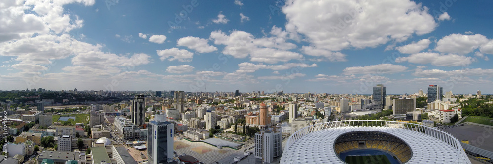 Aerial view of Kiev city at summer