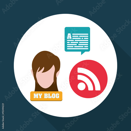 Blogging design. social media icon. Isolated illustration , vector
