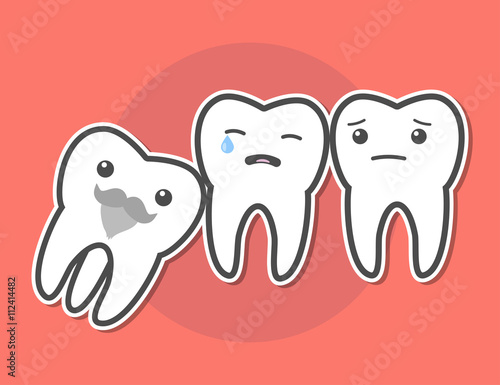 Wisdom tooth causes pain concept.