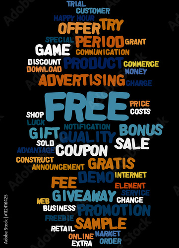 Free, word cloud concept 3