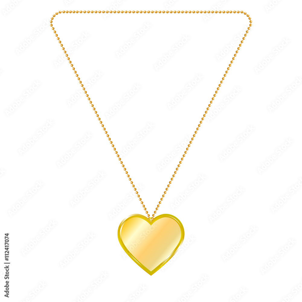 Vector illustration of gold jewelry in the form of heart Vector illustration of gold jewelry in the form of heart