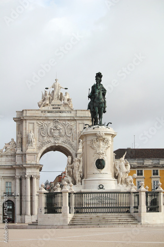 Commerce Square and Statue of King Jose I, Lisbon, Portugal