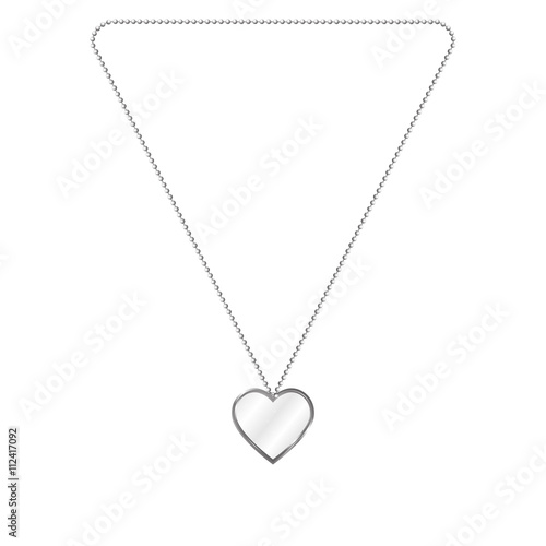 Vector illustration of silver jewelery in the form of heart