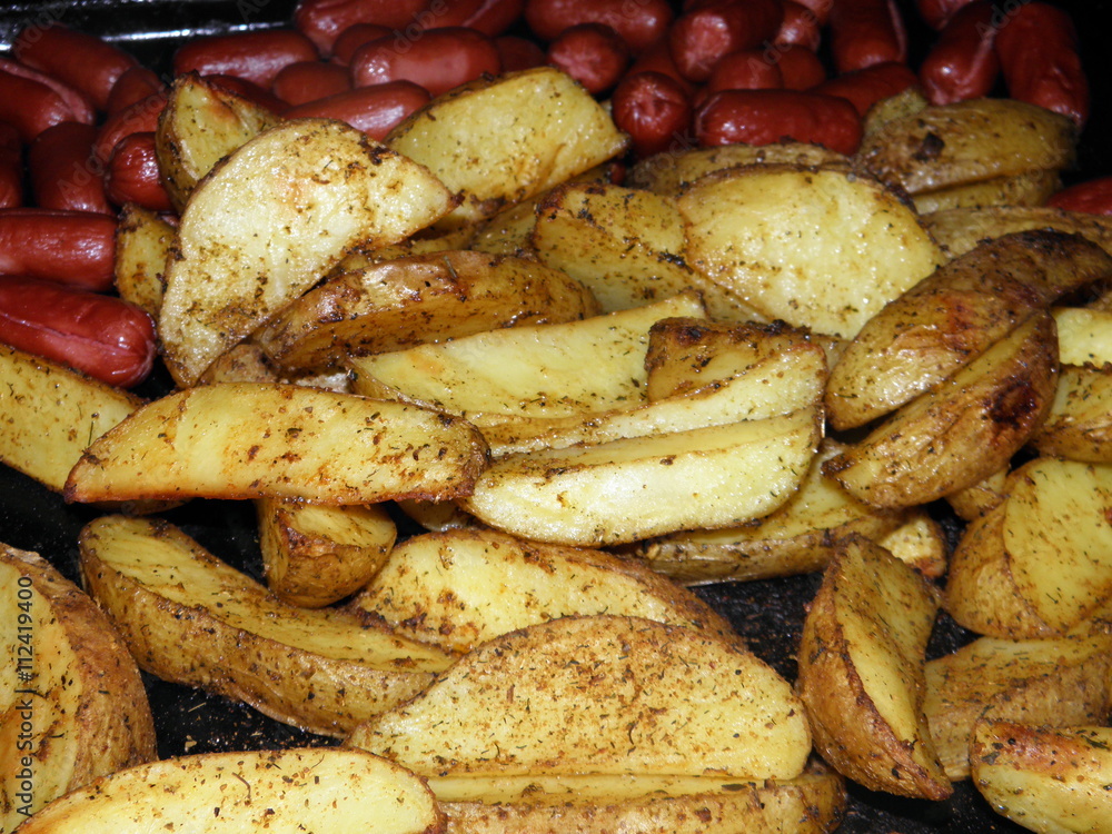Potatoes with sausages in spices Potatoes with sausages in spices