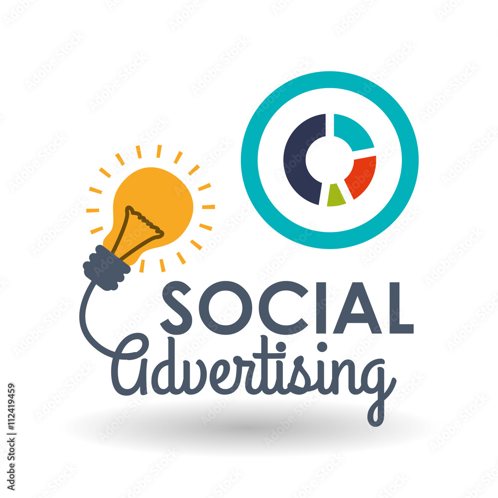 Social Advertising design. Media icon. White background , vector