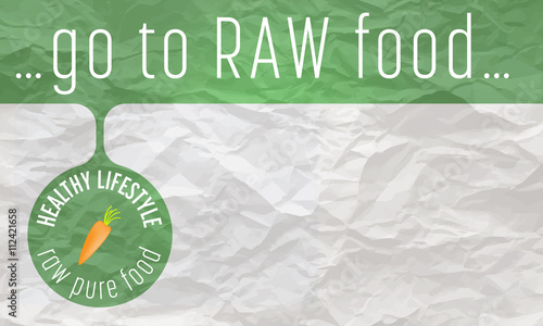 Crumpled paper for your text and icon of healthy lifestyle