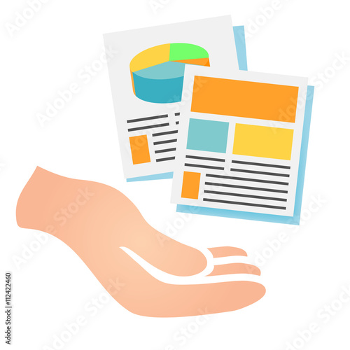 Marketing Company Digital Products Icons with Collateral and Packing Boxes