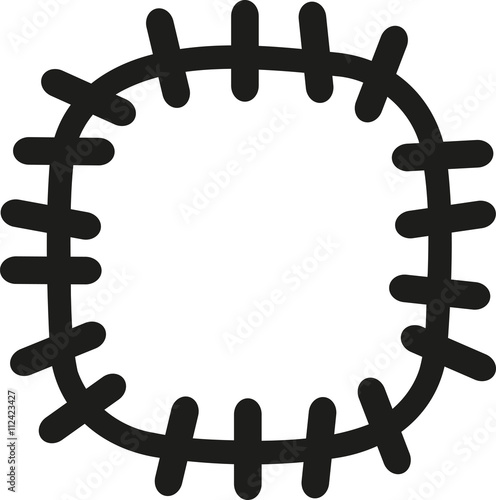 Patch with big stitches