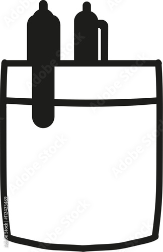 Shirt pocket with two pens