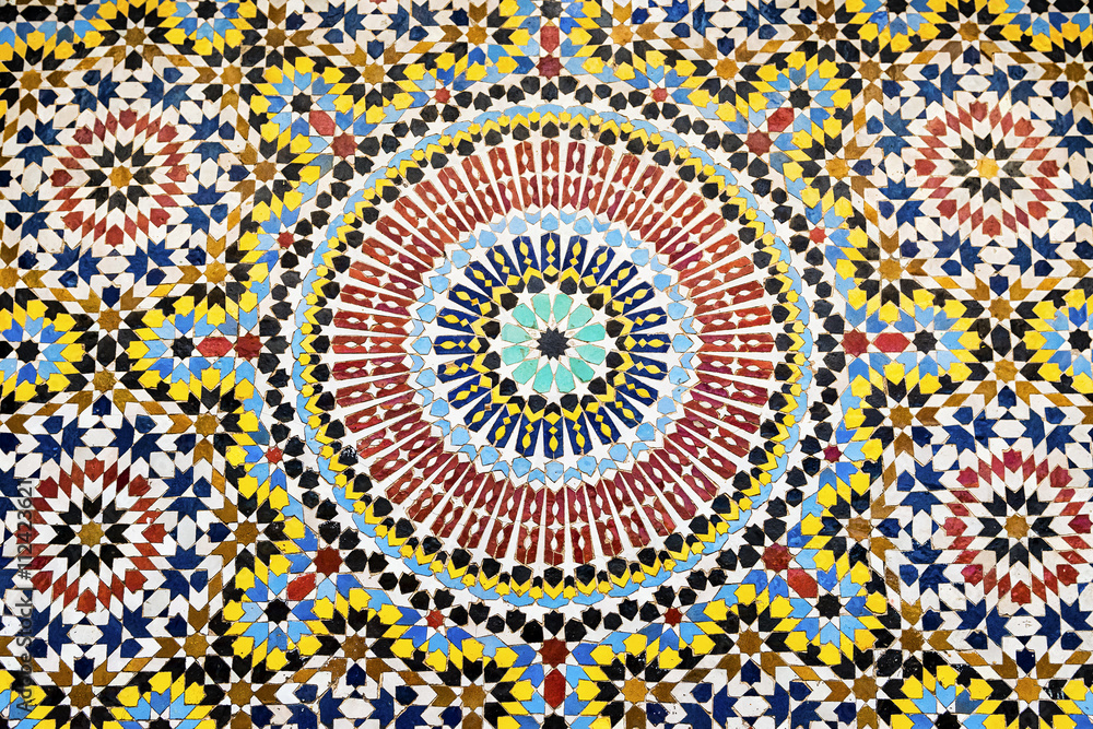 Detail of a wall in the city of Fez, in Morocco