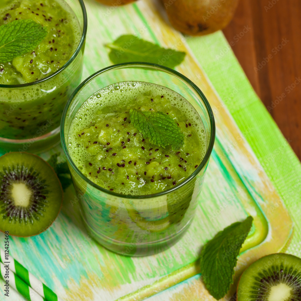 Kiwi Fruit Drink. Selective focus. Kiwi Fruit Drink. Selective focus.