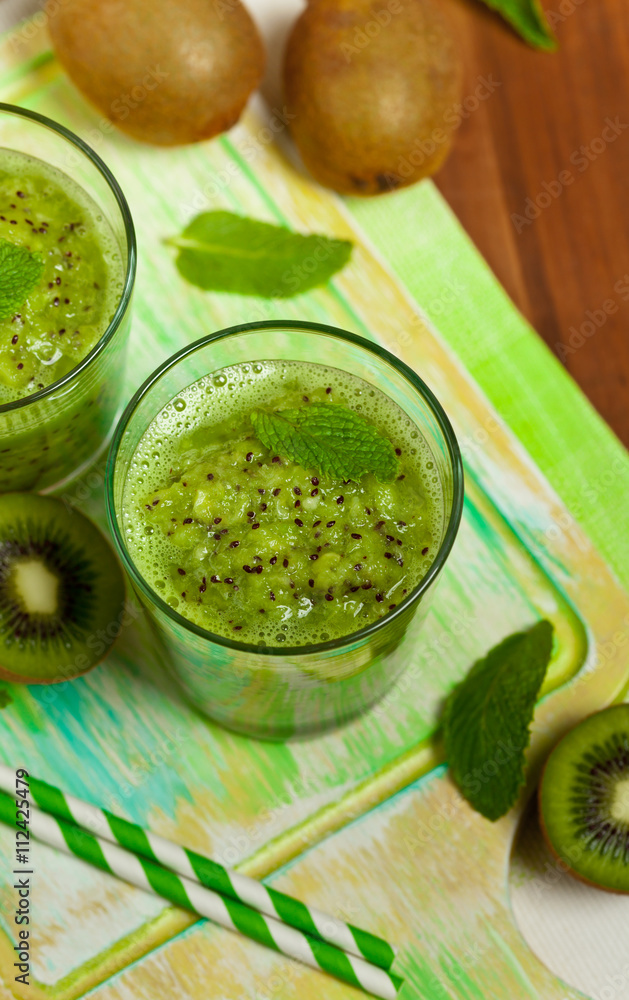Kiwi Fruit Drink. Selective focus. Kiwi Fruit Drink. Selective focus.
