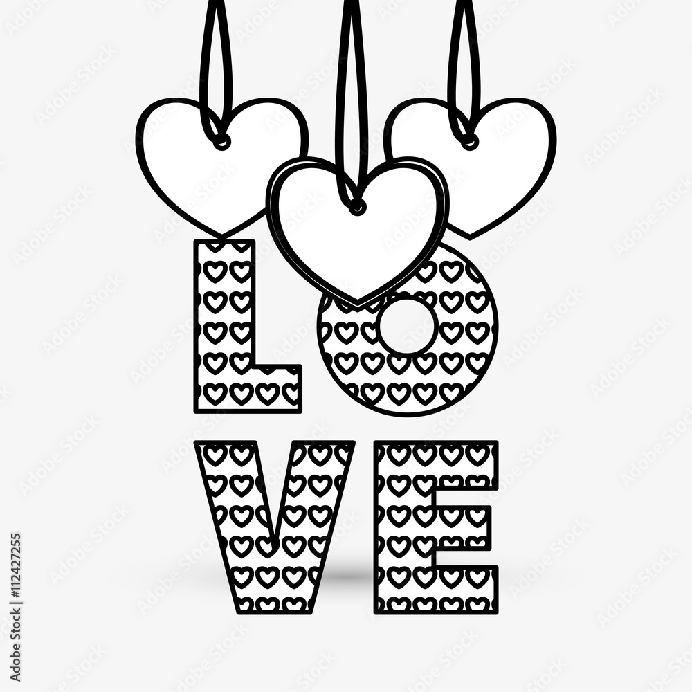Obraz premium Love design. romantic icon. Colorful illustration, vector