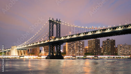 Illuminated Manhattan Bridge