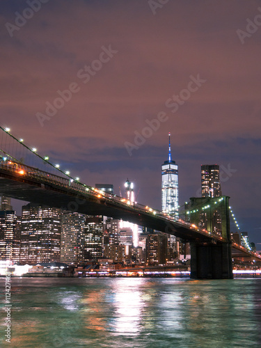 Brooklyn Bridge with WTC at Night