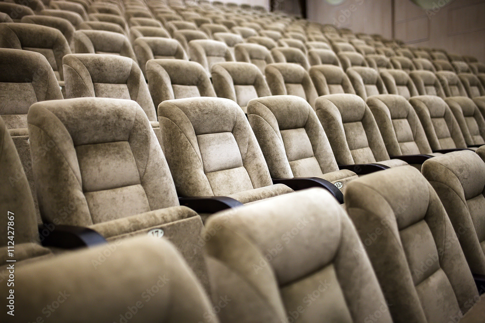 Obraz premium Empty comfortable seats in theater, cinema