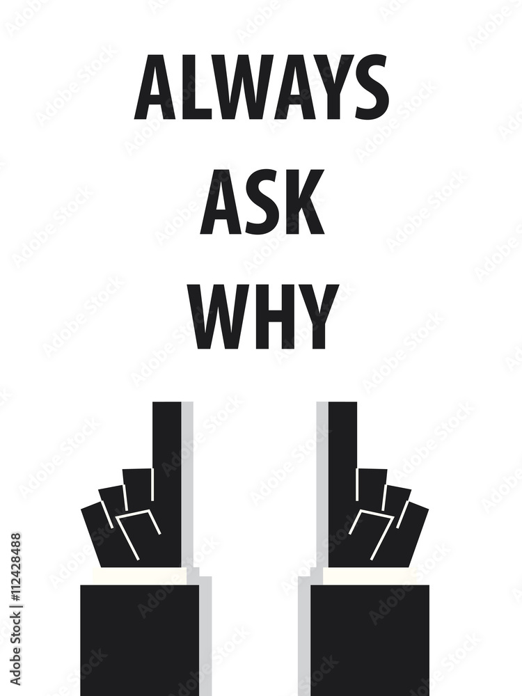 ALWAYS ASK WHY typography vector illustration