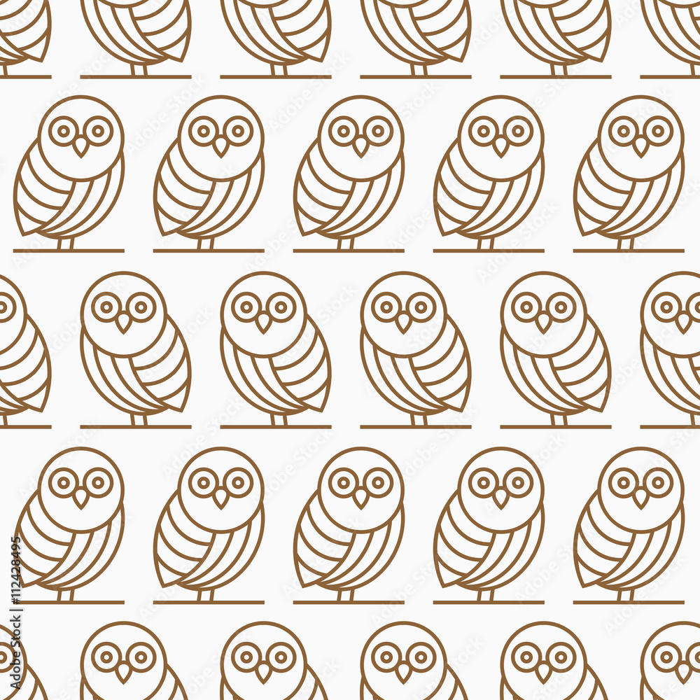 Seamless pattern with silhouettes owls Seamless pattern with silhouettes owls