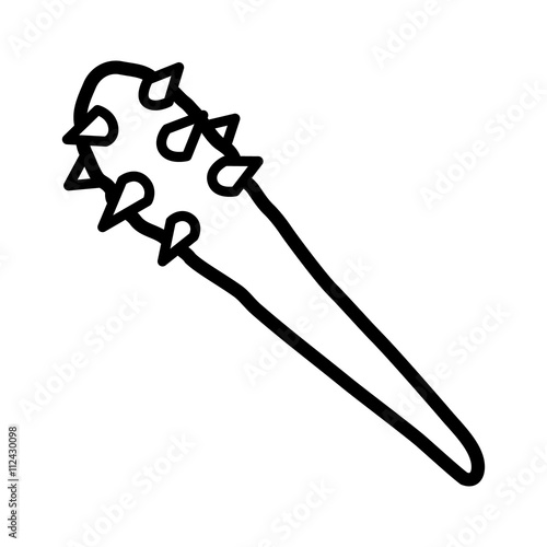 Spiked cudgel club weapon line art icon for games and websites