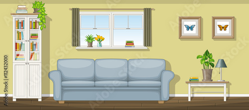 Illustration of a classic living room