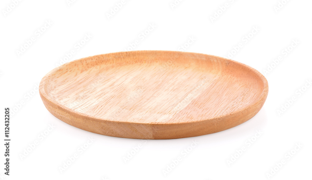 wooden plate on white background wooden plate on white background