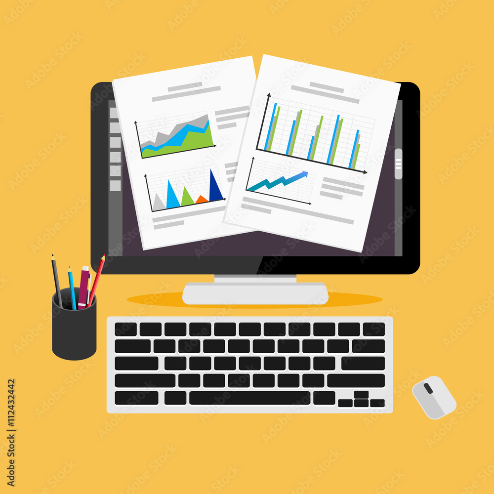 Business proposal, business report, or business paper concept illustration.
Business proposal, business report, or business paper concept illustration.