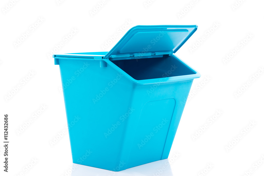 Blue storage box on white background isolated Blue storage box on white background isolated
