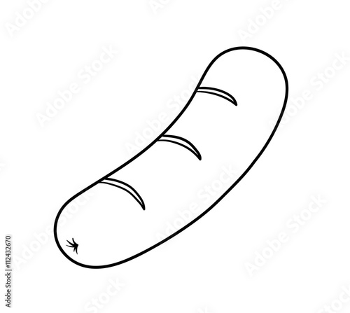 Sausage Doodle, a hand drawn vector doodle illustration  of a sausage.