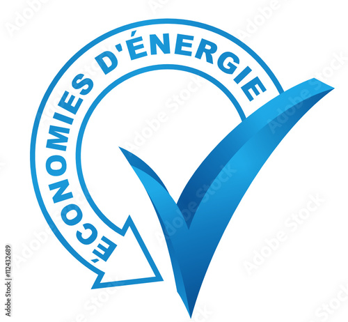 économies d'énergie sur symbole validé bleu