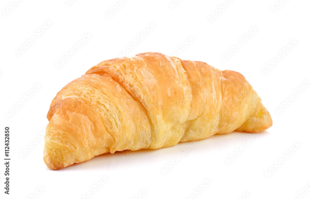 fresh croissant on white background