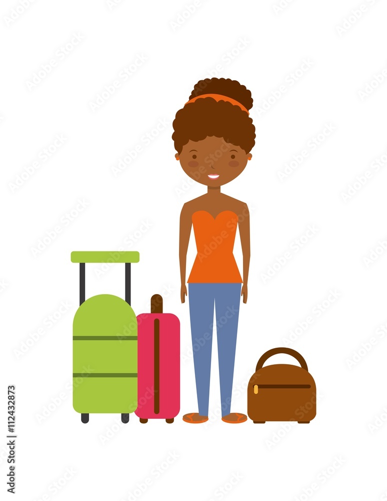 Young people on summer vacation design Young people on summer vacation design