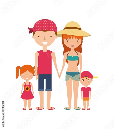 family on summer vacation design 