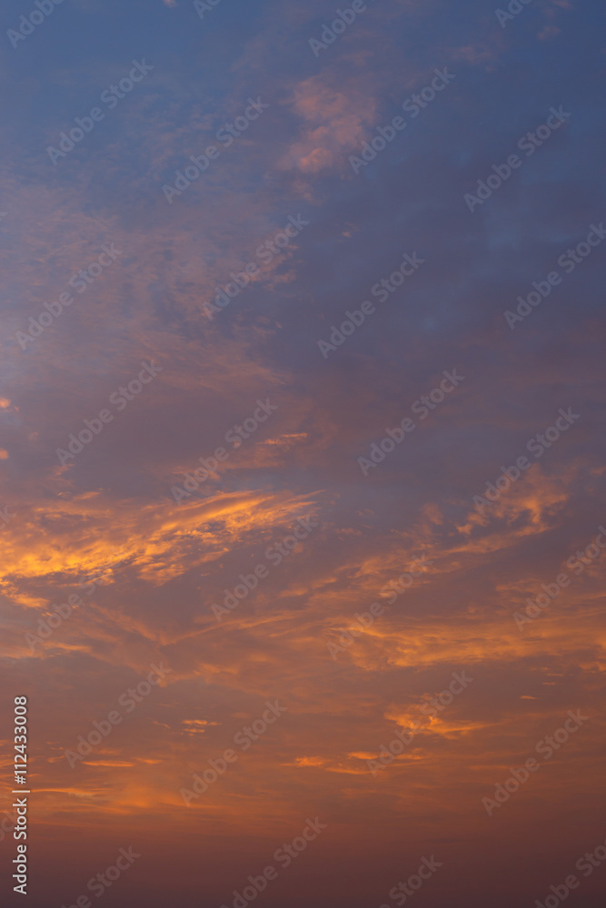 Clouds and sky at sunset