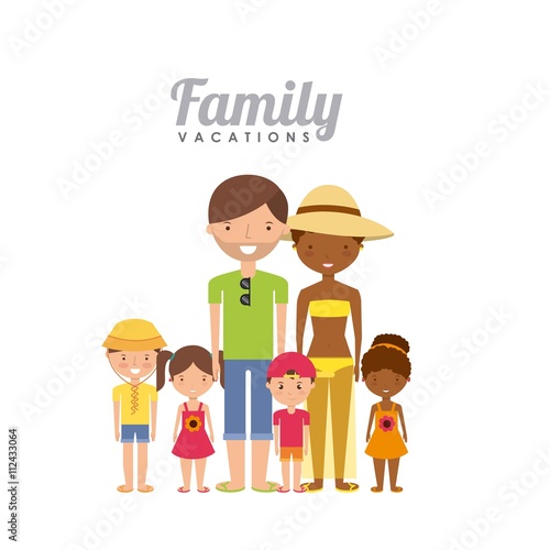 family on summer vacation design 