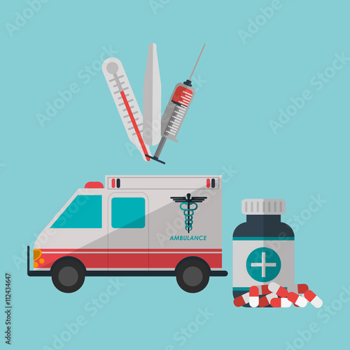 Medical care design. Health care icon. Colorful illustration