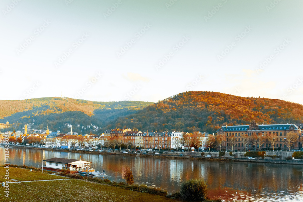 view to old town of Heidelberg, Germany