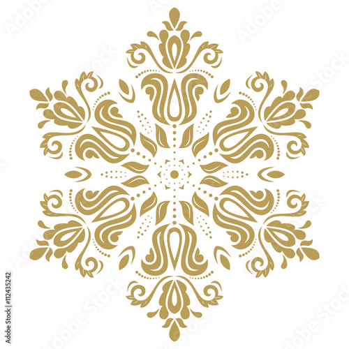 Elegant vector golden pattern in the style of barogue. Abstract traditional pattern with oriental elements