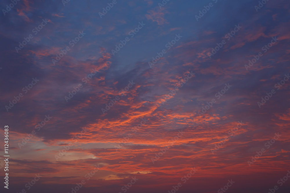 Clouds and sky at sunset