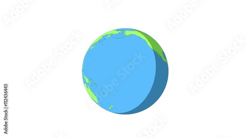 Cartoon style spinning earth looped animation 